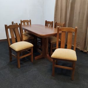 Juego de Comedor Mesa Semi Oval 1.60x0.80 con 6 Sillas A Medida Personalizado