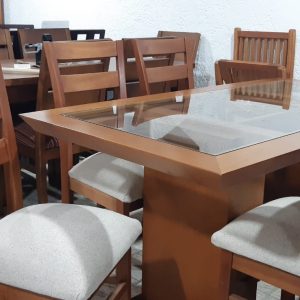 Juego de Comedor con 6 Sillas y Mesa Ingletada Doble Base A Medida Personalizado