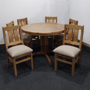 Mesa Redonda en Madera 1.20 con 6 sillas A Medida Personalizada