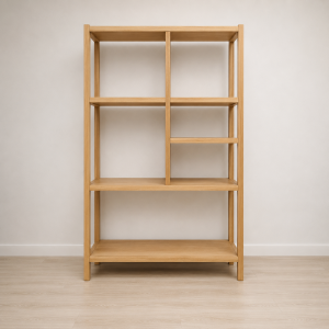 Biblioteca en Madera Estantes Desfasados A Medida Personalizada