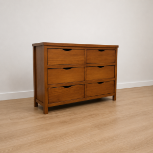 Cómoda en Madera de Pino Clear de 1.20 con 6 Cajones A Medida Personalizada