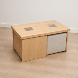 Mesa Ratona de Living con 2 Cajones y 1 Puff A Medida Personalizada