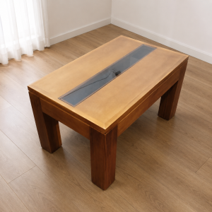 Mesa Ratona de Living Minimalista de 80x50 con Vidrio a Medida Personalizada