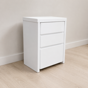 Mesa de Luz en Madera Laqueada en Blanco a Medida Personalizada