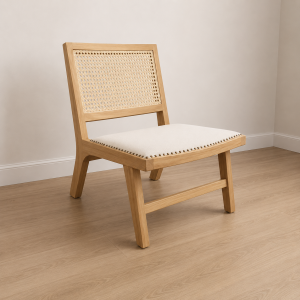 Butaca Sillón de 1 Cuerpo Tela de Fácil Limpieza y Ratan Modelo Creta a Medida Personalizada