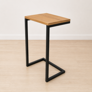 Mesa Auxiliar Lateral en Hierro y Madera a Medida Personalizada