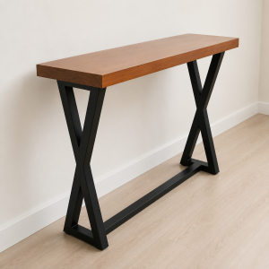 Recibidor Mesa de Arrime en Hierro y Madera Modelo X a Medida Personalizado