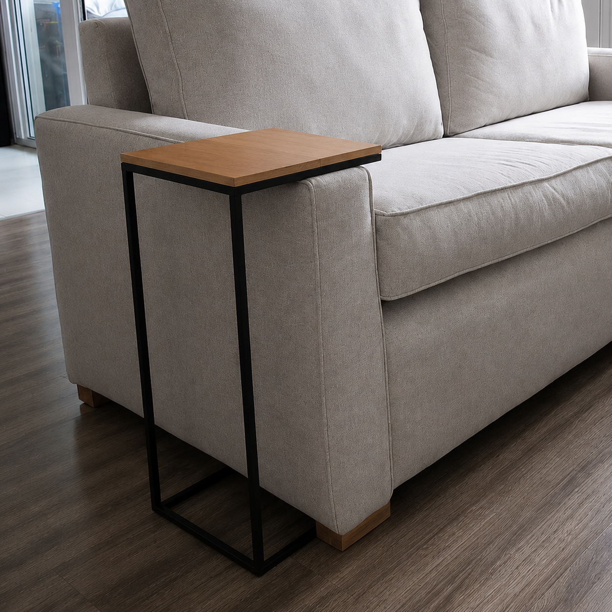 Mesa Auxiliar Lateral en Hierro y Madera a Medida Personalizada - Imagen 4