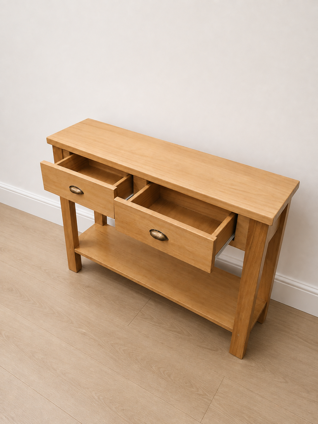 Recibidor, Dressoire, Mesa de Arrime en Pino Elliotis Clear con 2 Cajones Personalizado a Medida - Imagen 4
