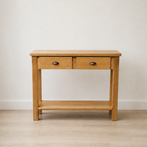 Recibidor, Dressoire, Mesa de Arrime en Pino Elliotis Clear con 2 Cajones Personalizado a Medida