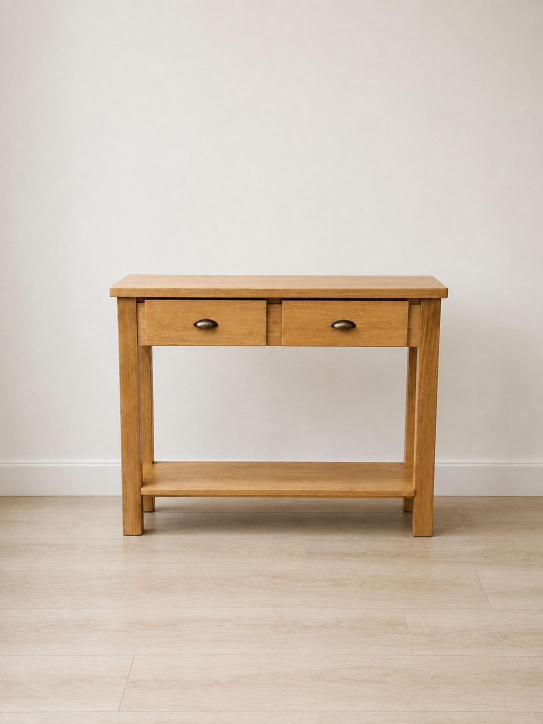 Recibidor, Dressoire, Mesa de Arrime en Pino Elliotis Clear con 2 Cajones Personalizado a Medida