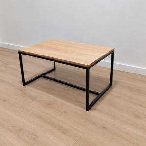 Mesa de Living Recta en Hierro y Madera a Medida Personalizada