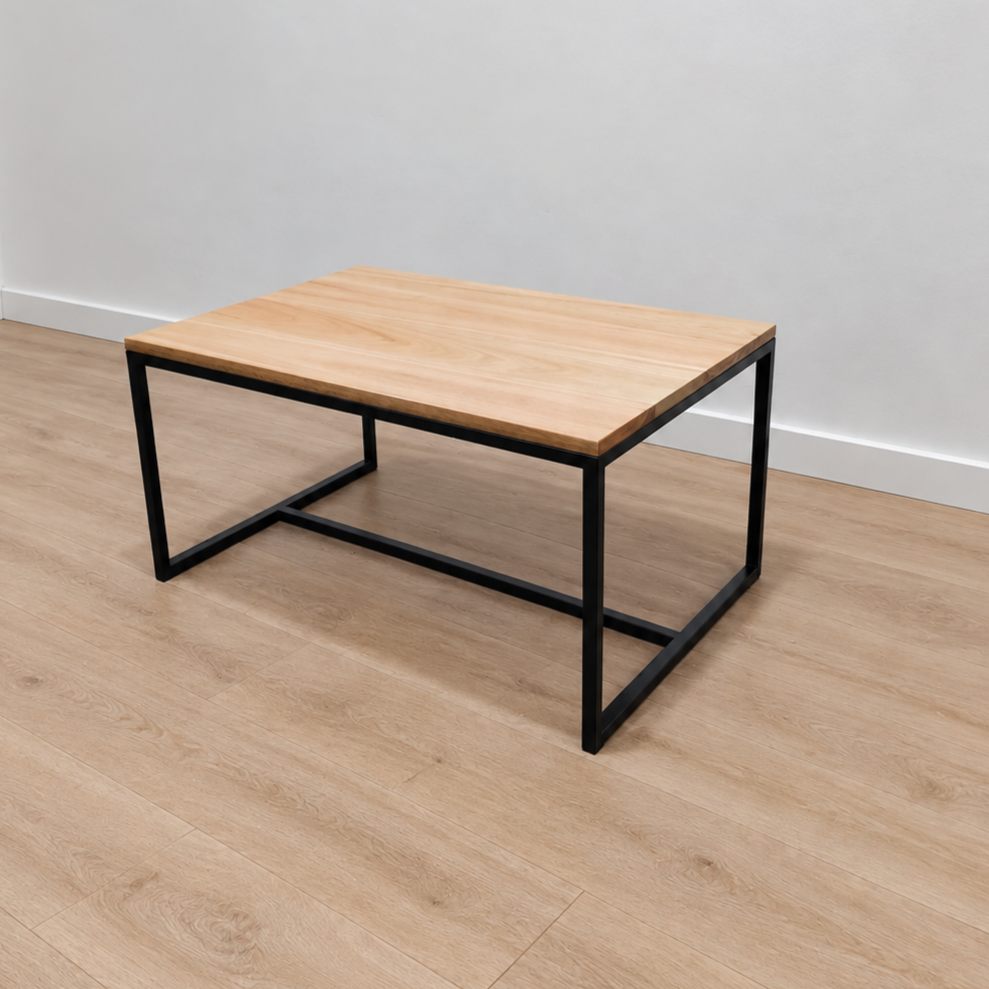 Mesa de Living Recta en Hierro y Madera a Medida Personalizada
